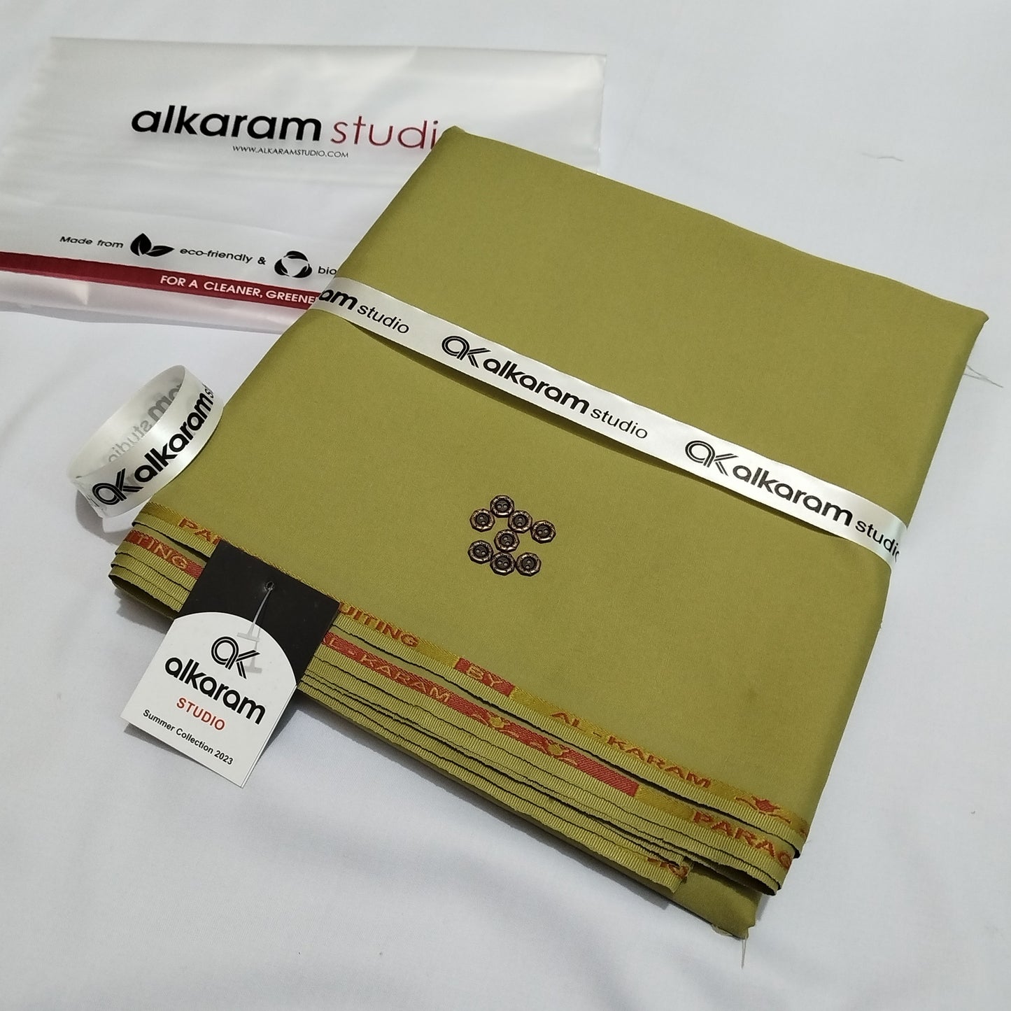 "Alkaram" Unstitched Wash n Wear Suit for Men's - AK09