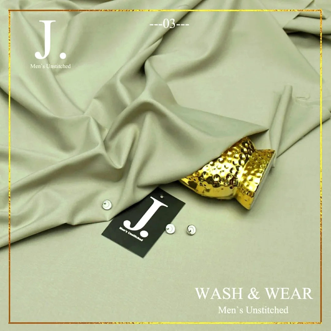 J. Unstitched Wash n Wear Suit for Men's-J07