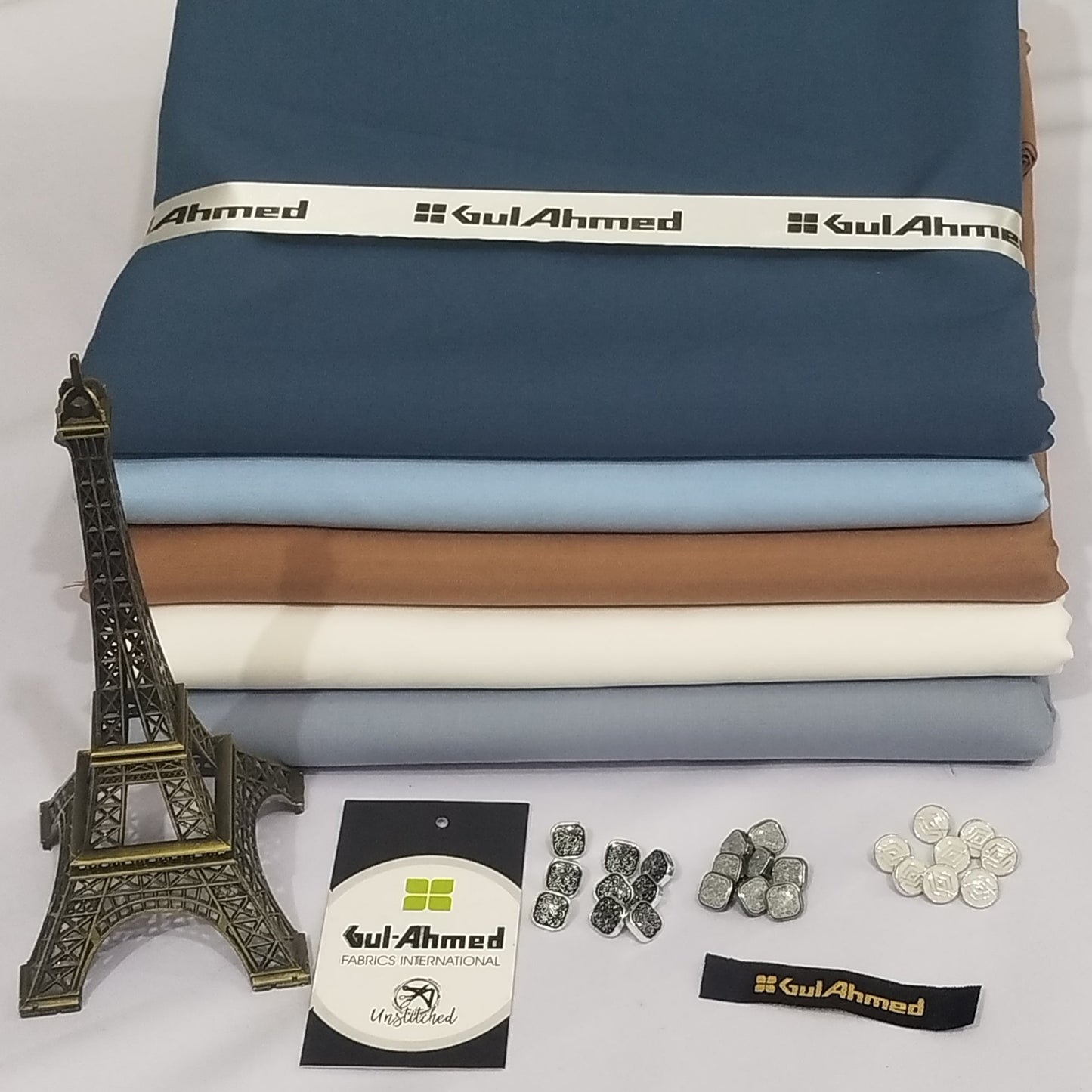Pack of 5- Gul Ahmed Unstitched Wash n Wear Suits Bundle- GA5B01