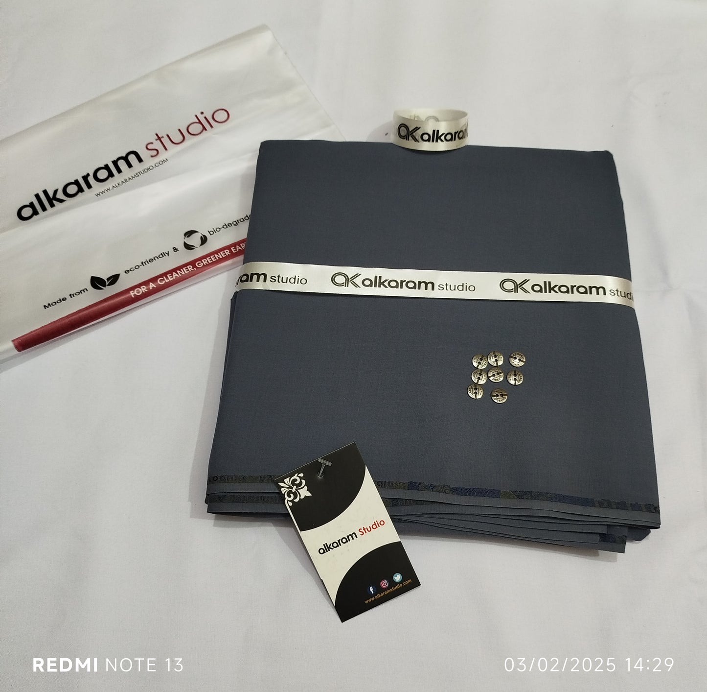 "Alkaram" Unstitched Wash n Wear Suit for Men's - AK10