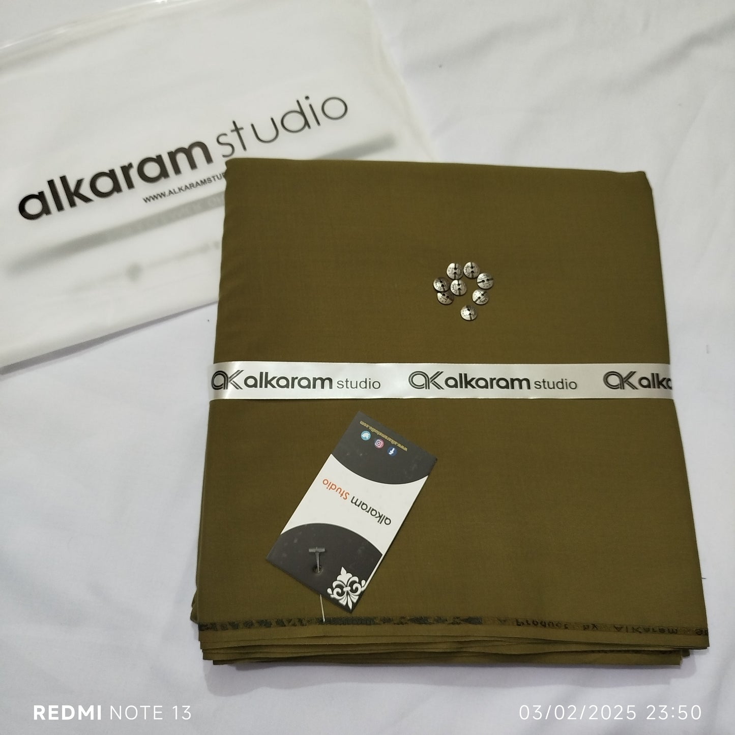 "Alkaram" Unstitched Wash n Wear Suit for Men's - AK14