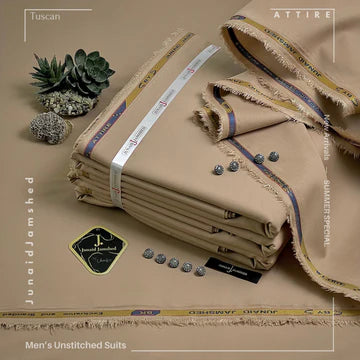 J. Unstitched Wash n Wear Suit for Men's-J04