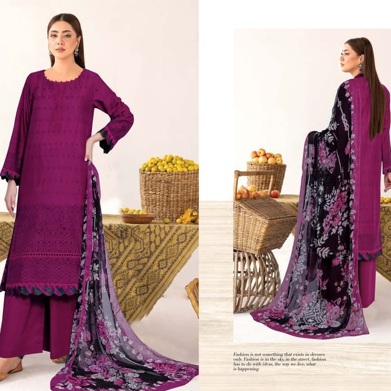 "Meeram by Johra" Women Un-Stitched Chikankari Lawn 3PC-03