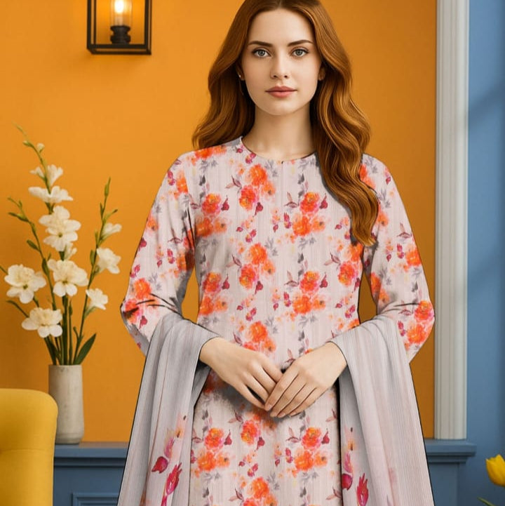 "Bareeze" Women Un-Stitched Printed Bana Doria Lawn 3PC -BZ04