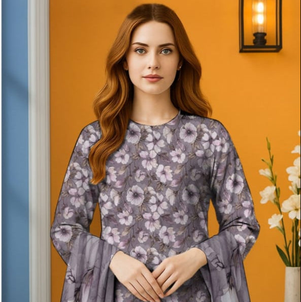 "Bareeze" Women Un-Stitched Printed Bana Doria Lawn 3PC -BZ02