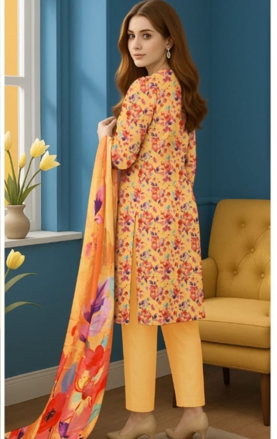 "Bareeze" Women Un-Stitched Printed Bana Doria Lawn 3PC -BZ03