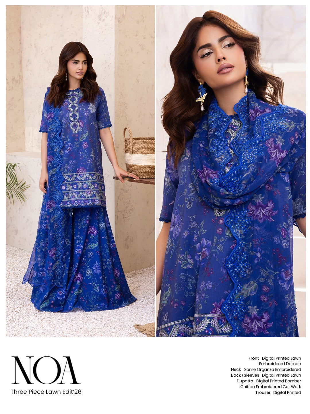 "NOA by Gull Jee" Luxury Embroidered Lawn Suit 3PC-GJN 03