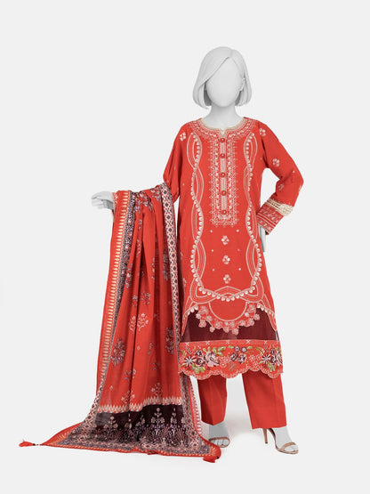 "Panjnad by J." 100% Original Un-Stitched Embroidered Khaddar 3PC Suit-JPE04