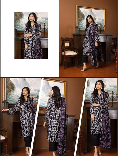 "Salina Regalia" Women Un-Stitched Printed Lawn 3PC-Vol. 22 -04