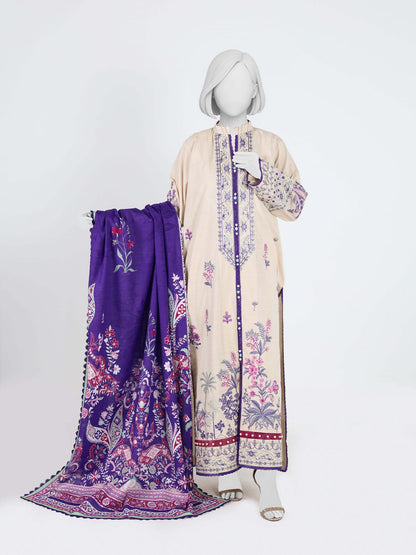 "Panjnad by J." 100% Original Un-Stitched Embroidered Khaddar 3PC Suit-JPE03