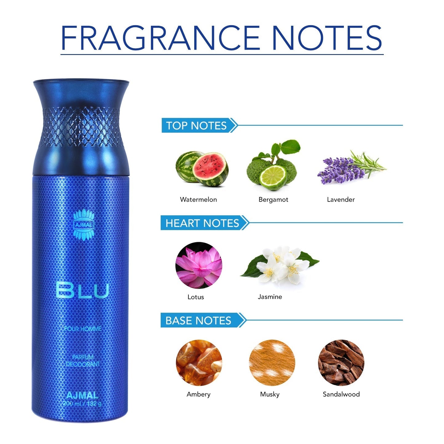 Blu Perfume Deodorant 200ml For Men