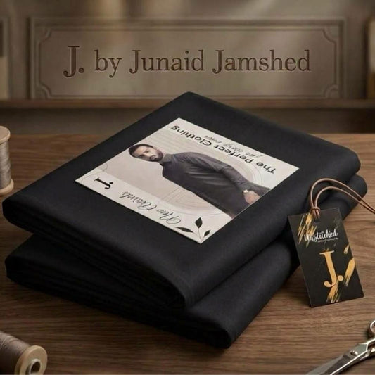 J. Premium Jet Black Wash n Wear Suit for Men's-J33