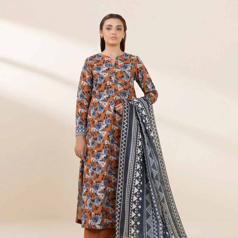 "SAPPHIRE" 100% Original Un-Stitched Printed Khaddar 3PC Suit-SPHP02
