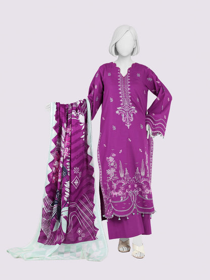 "Panjnad by J." 100% Original Un-Stitched Embroidered Khaddar 3PC Suit-JPE01