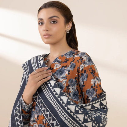 "SAPPHIRE" 100% Original Un-Stitched Printed Khaddar 3PC Suit-SPHP02
