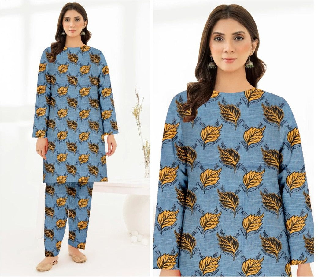 Rupas Women Un-Stitched Slub Khaddar All-Over 2 PC | D-08 (Vol. 37)