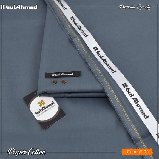 "Gul Ahmed" Premium Cotton Unstitched Suit for Men's - GAC07