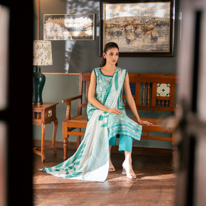 "Salina Regalia" Women Un-Stitched Printed Bana Dora Lawn 3PC -01