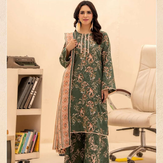 "ZESH" Women Un-Stitched Printed Lawn 3PC -ZS02