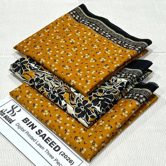 "Bin Saeed" Women Un-Stitched Printed Lawn 3PC - BS01