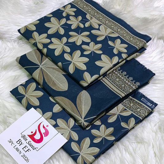 "Bin Saeed" Women Un-Stitched Printed Lawn 3PC - BS08