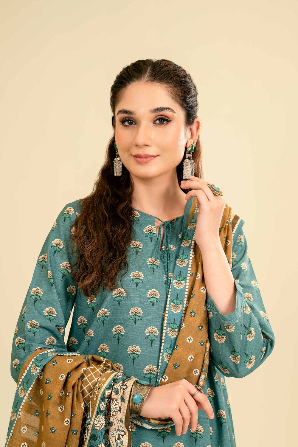 "Nishat" 100% Original Un-Stitched Printed Lawn 3PC Suit-NSH01