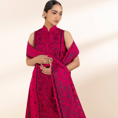 "Sapphire" Embroidered Jacquard Lawn Suit 3PC-SP01