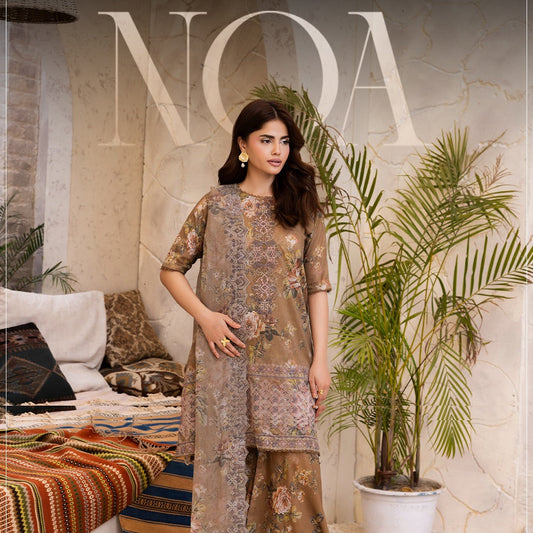 "NOA by Gull Jee" Luxury Embroidered  Lawn Suit 3PC-GJN 02