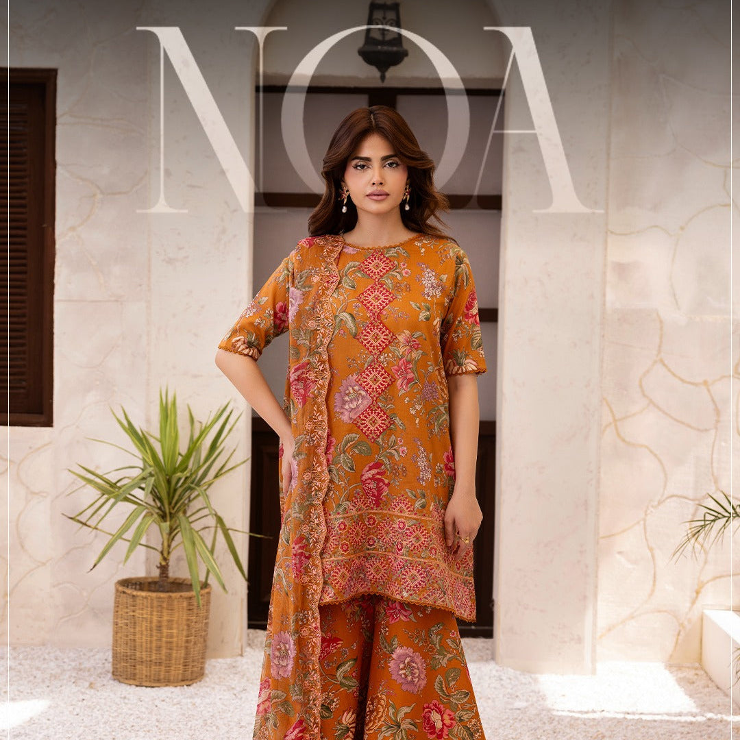 "NOA by Gull Jee" Luxury Embroidered  Lawn Suit 3PC-GJN 04