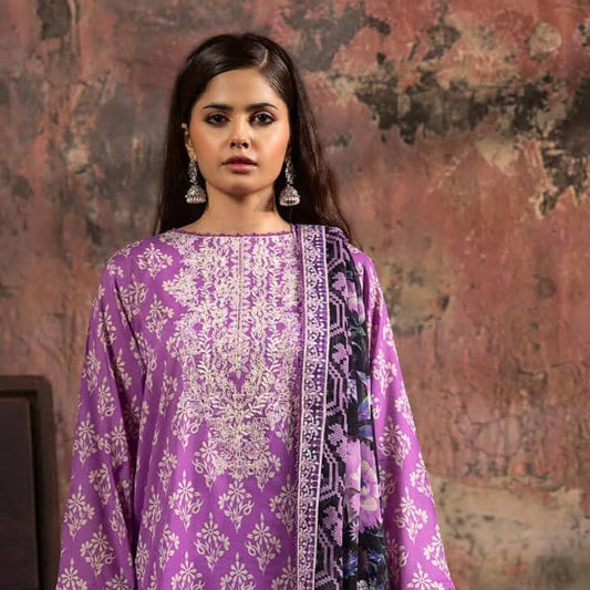 "Mishaal by Gull Jee" Luxury Embroidered  Lawn Suit 3PC-GJM 01