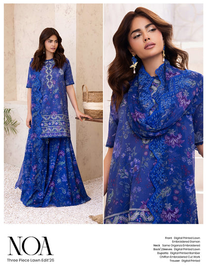 "NOA by Gull Jee" Luxury Embroidered  Lawn Suit 3PC-GJN 03