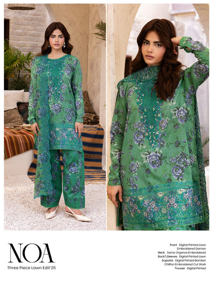 "NOA by Gull Jee" Luxury Embroidered  Lawn Suit 3PC-GJN 06