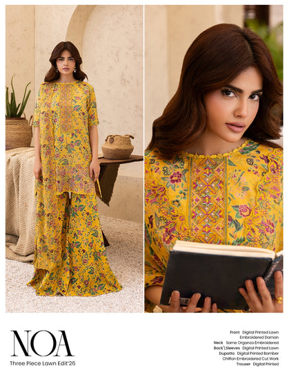 "NOA by Gull Jee" Luxury Embroidered  Lawn Suit 3PC-GJN 08