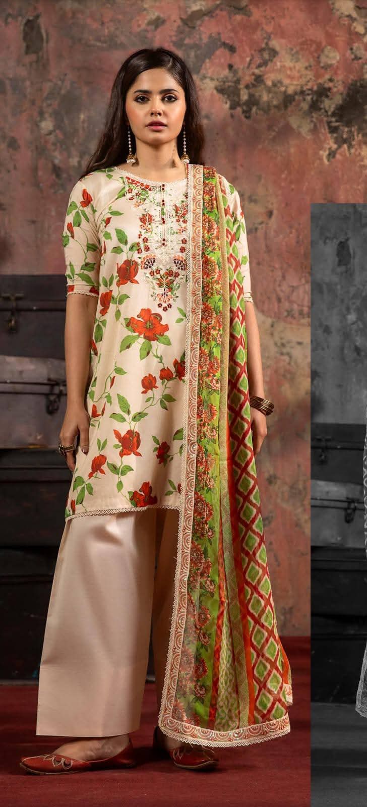 "Mishaal by Gull Jee" Luxury Embroidered  Lawn Suit 3PC-GJM 02