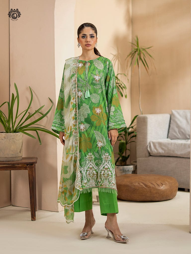"Mishaal by Gull Jee" Luxury Embroidered  Lawn Suit 3PC-GJM 03
