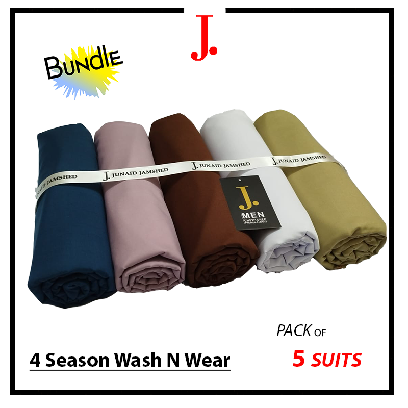 Pack of 5- J. Unstitched Wash n Wear Suits Bundle Deal 01