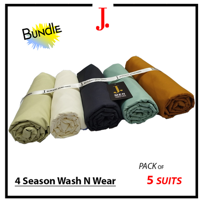 Pack of 5- J. Unstitched Wash n Wear Suits Bundle Deal 03