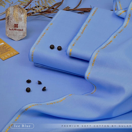 "Gul Ahmed" Premium Cotton Unstitched Suit for Men's - GAC06