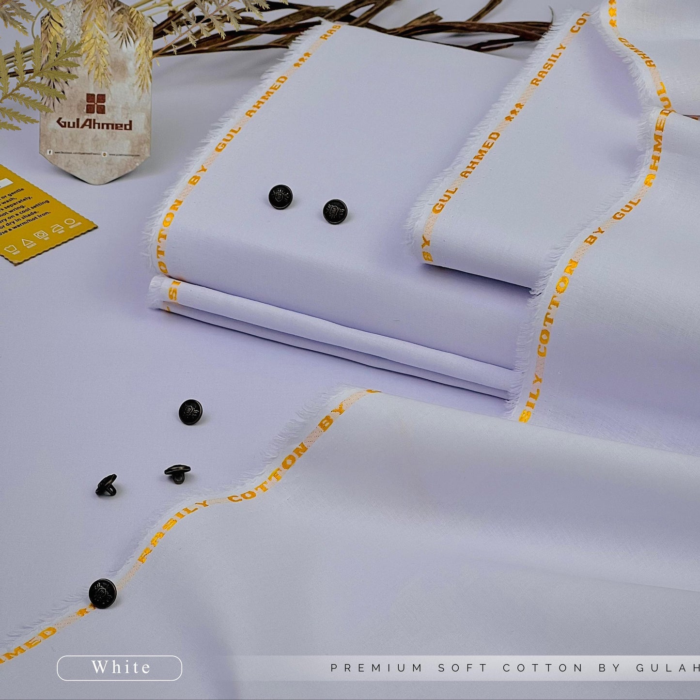 "Gul Ahmed" Premium Cotton Unstitched Suit for Men's - GAC02