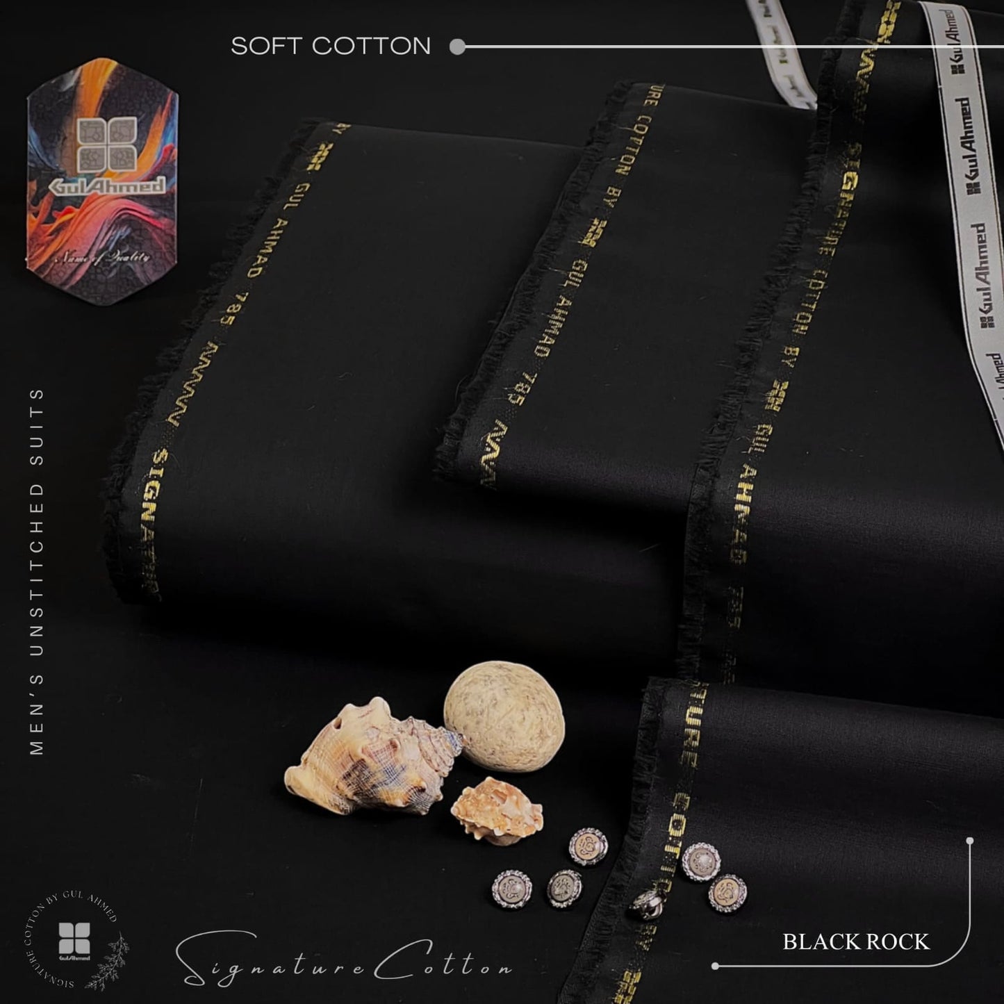 "Gul Ahmed" Premium Cotton Unstitched Suit for Men's - GAC05